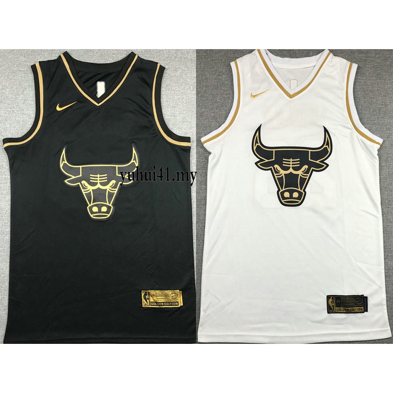 black and gold bulls jersey