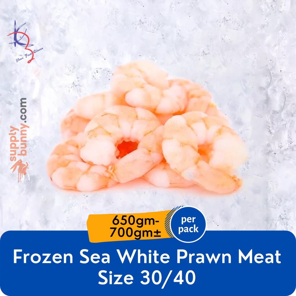 Sea White Prawn Meat 30/40 (650-700g) (sold per pack) 明虾肉  Udang Laut Putih - Kaizer Frozen Seafood