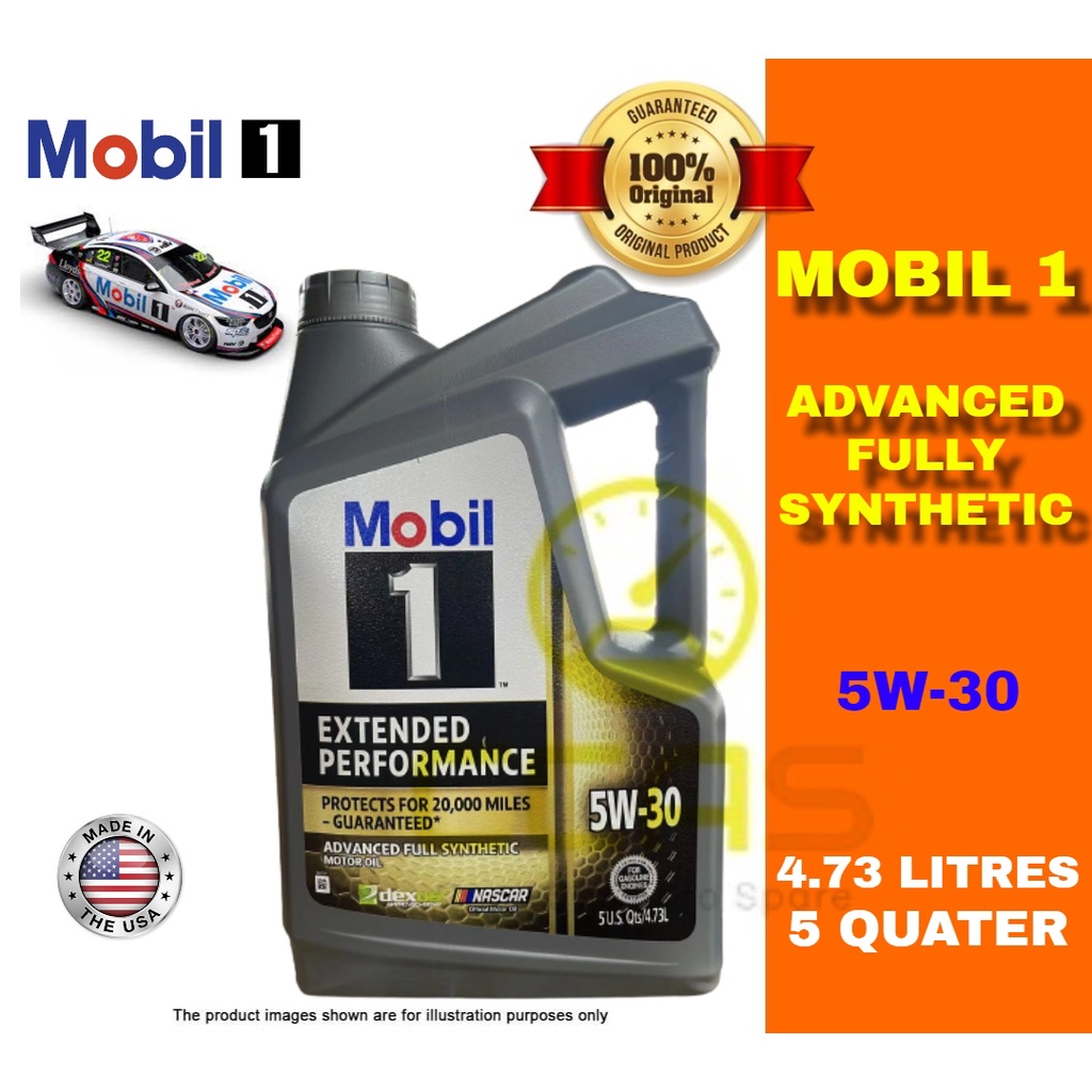 Mobil 1 Extended Performance 5W30 GOLD Fully Synthetic Engine Oil 5 ...