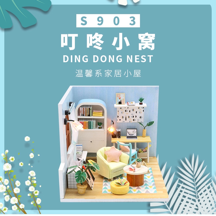 Diy House Cottage Ding Dong Nest Manual Assembled Building 3d