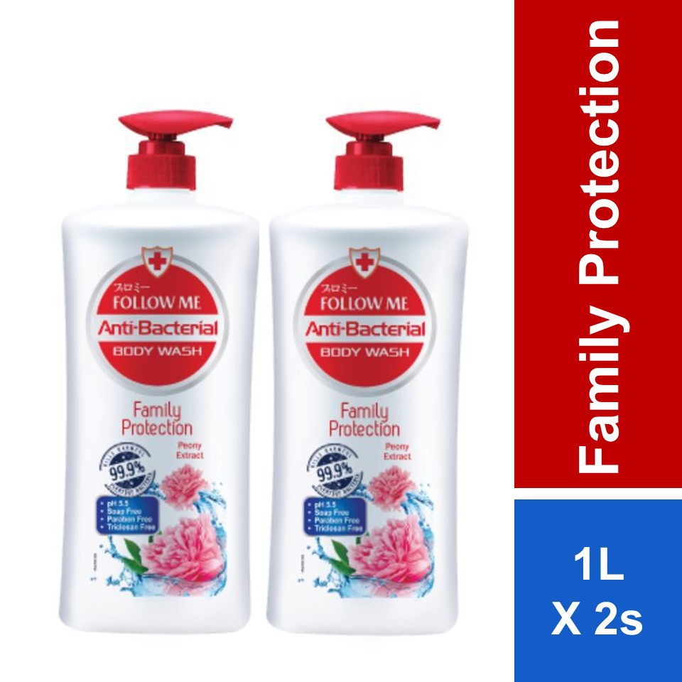 FOLLOW ME ANTI-BACTERIAL BODY WASH 1000ML TWIN PACK - FAMILY PROTECTION ...