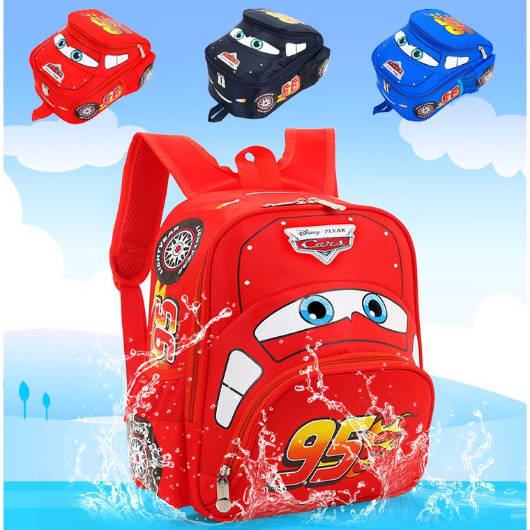 Disney Pixar Lightning McQueen Children 3D Backpack Cartoon Car Stereo