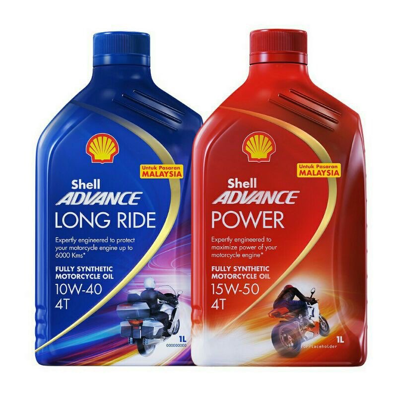 Shell Power 15W50 Advance 4T 100% Original - Fully Synthetic / LONG RIDE 10W-40 SHELL 4T LONGRIDE