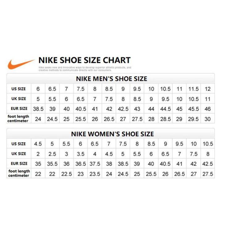 nike gs size chart