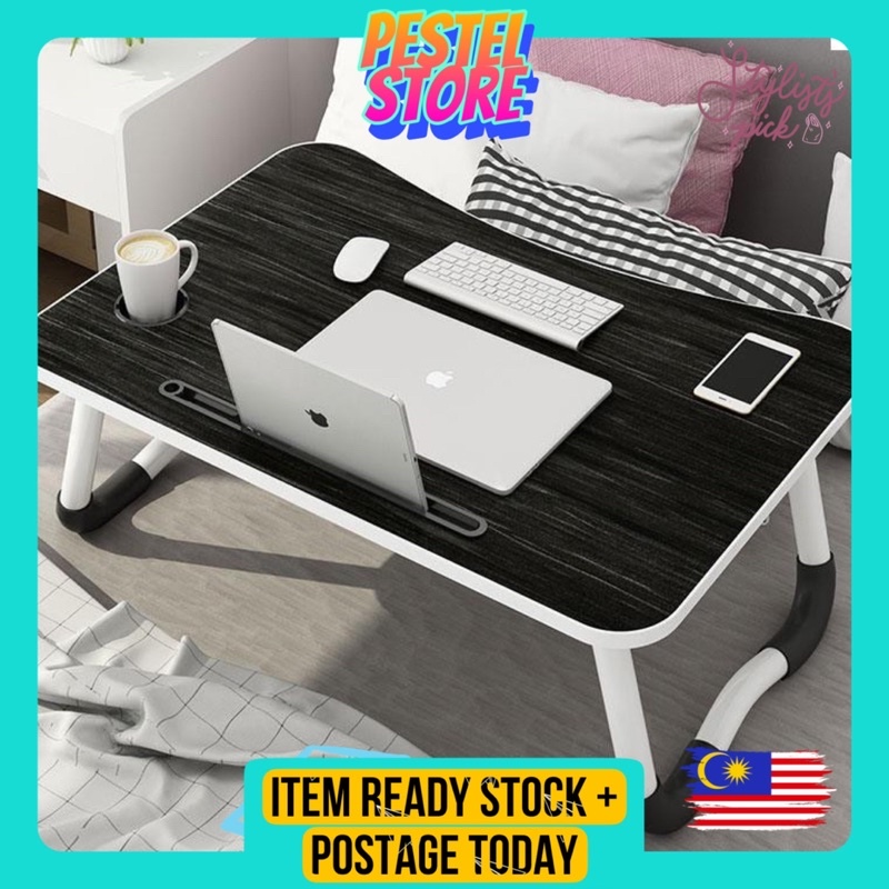 READY STOCK Foldable Anti-slip Laptop Study Table Drawer Notebook ...