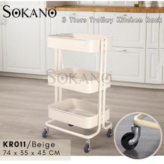 Sokano Kr011 3 Tiers Space Saver Shelves Kitchen Trolley Rack