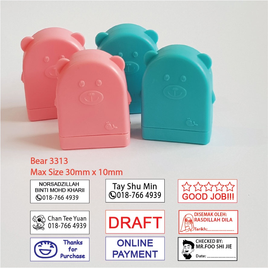 Stamp Chop series Pre Ink Stamp Chop / Flash Stamp / Bear 3313 Stamp