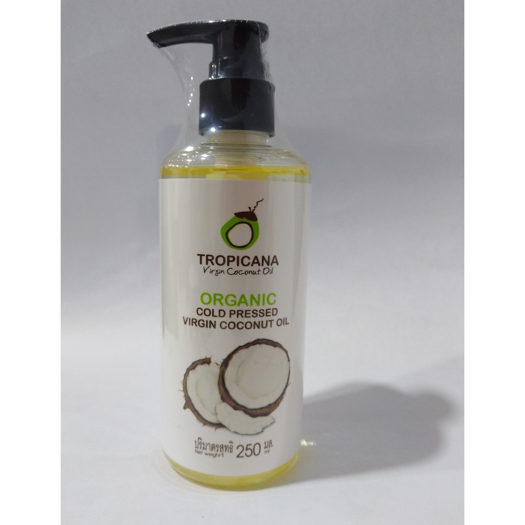 TROPICANA 100% ORGANIC COLD PRESSED VIRGIN COCONUT OIL 250ml | Shopee ...