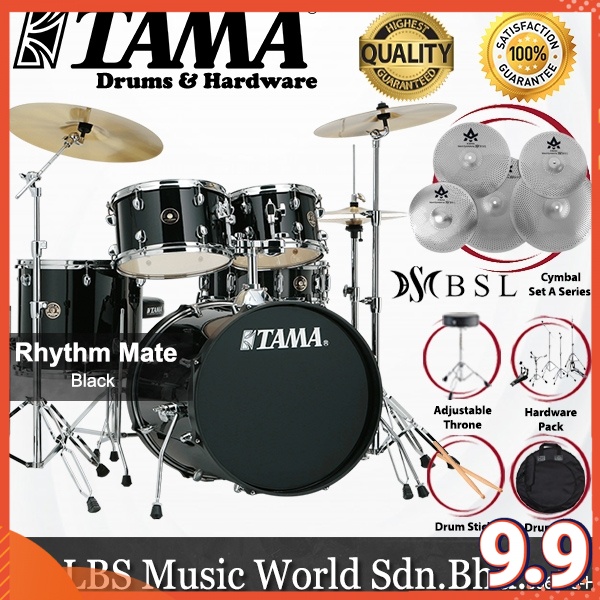 Tama Rhythm Mate 5 Piece Drum Set With Bsl A Series Cymbals Set 22 Inch Bass Drum Shopee 4149