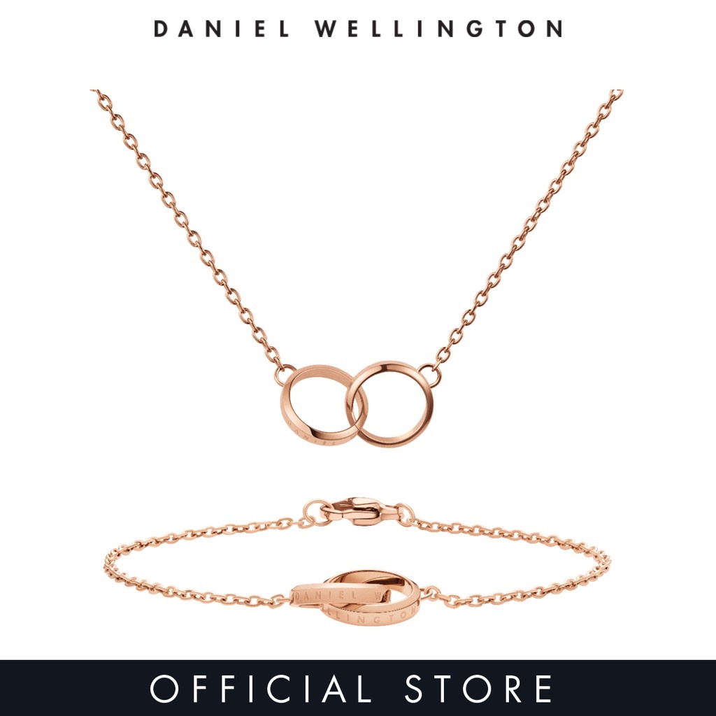 Daniel Wellington Gift Set - Elan Unity Necklace RG + Elan Unity Bracelet RG 165mm - Necklace and Bracelet Set - Jewelry Set - DW official - authentic