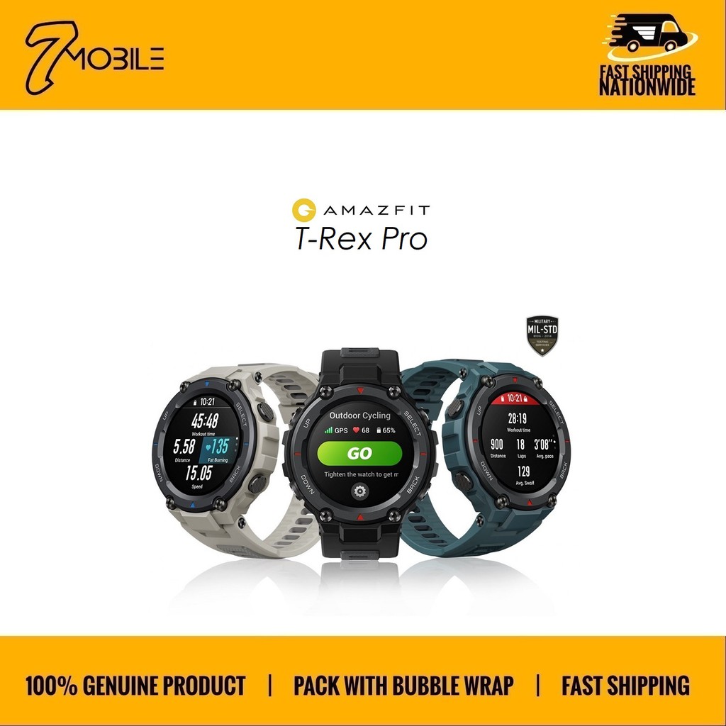 Amazfit T-Rex Pro [Military-Grade Toughness | 10 ATM Water-resistance Blood-Oxygen Saturation Measurement]