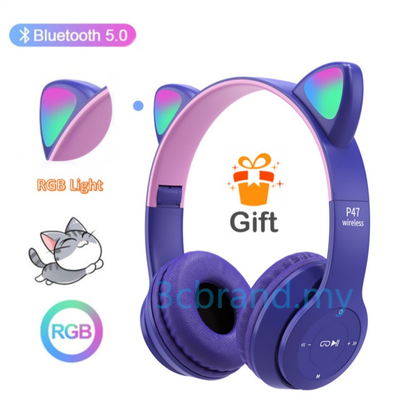 Buy 【🔥Ready Stock🔥】LED Cat Ear Headphone Class Online ...