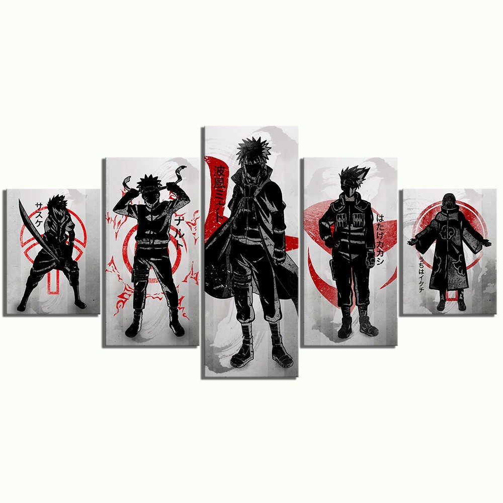 5 Piece Hd Drawing Art Naruto Anime Poster Cartoon Canvas Paintings For Living Room Wall Decor Shopee Malaysia