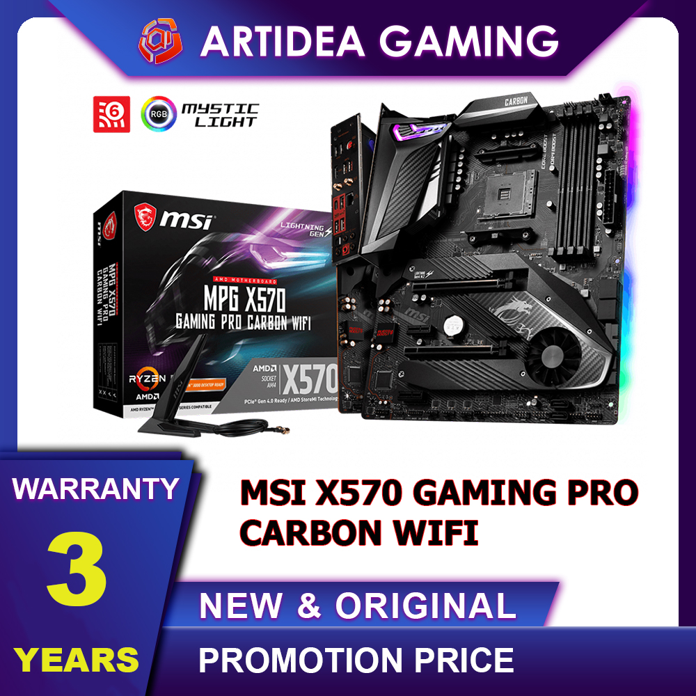 Msi Mpg X570 Gaming Pro Carbon Wifi Am4 Amd Ddr4 Gaming Motherboard Shopee Malaysia