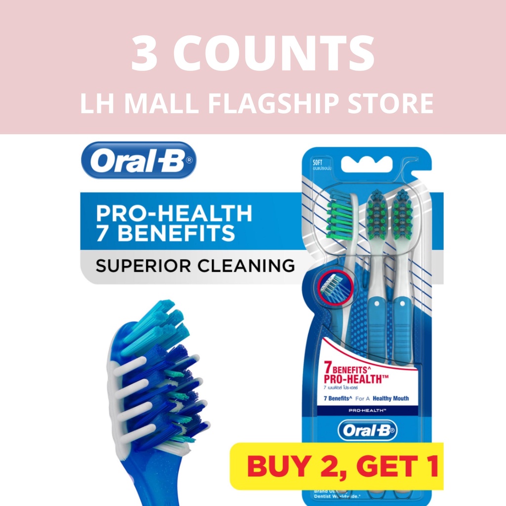 Oral-B Pro-Health 7 Benefits Medium Manual Toothbrush (3 Pcs) | Shopee ...