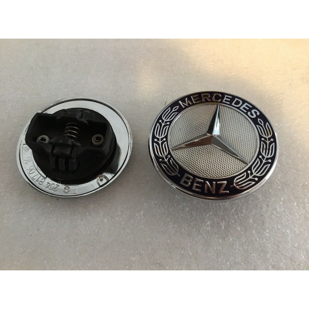 Emblème Capot Mercedes New Black Hood Badge 57mm - Style Noir Brillant A0008171701