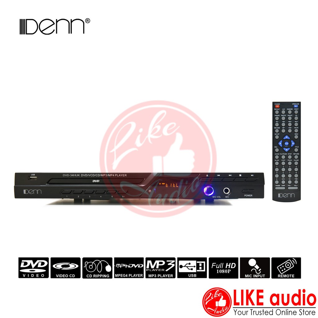 Denn Dvd 34huk Dvd Player With Usb Mp4 Mp3 Cd Ripping Karaoke Hdmi Out Shopee Malaysia