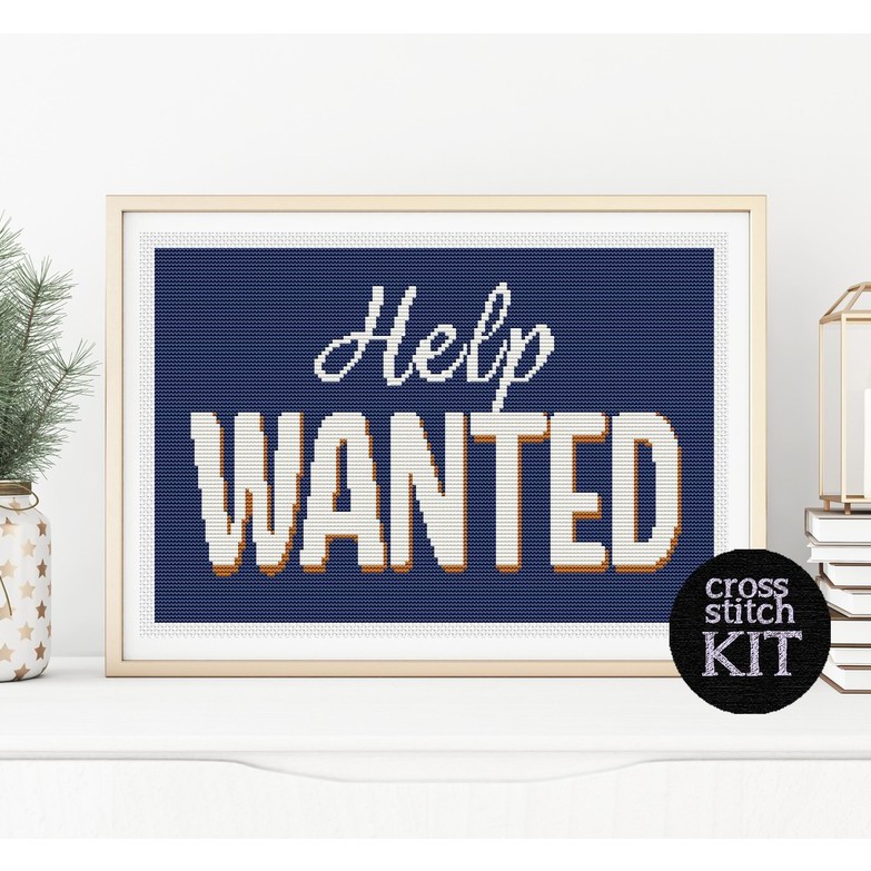 Help Wanted Cross Stitch Kit Beginner Embroidery Set Needlework Craft Diy Project Shopee Malaysia