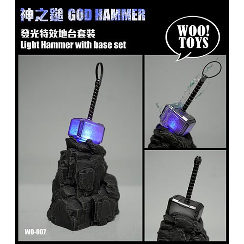 Woo toys WO007 1/6 Scale God Hammer Light Hammer set with base
