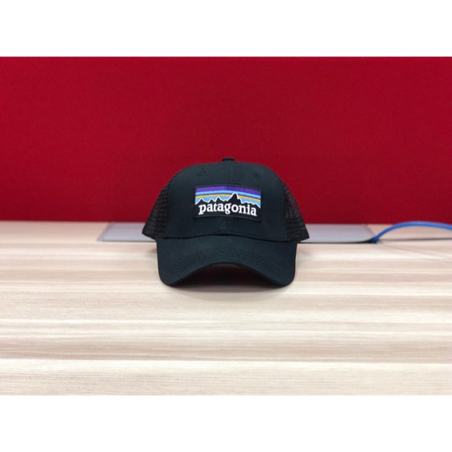 red patagonia trucker hat