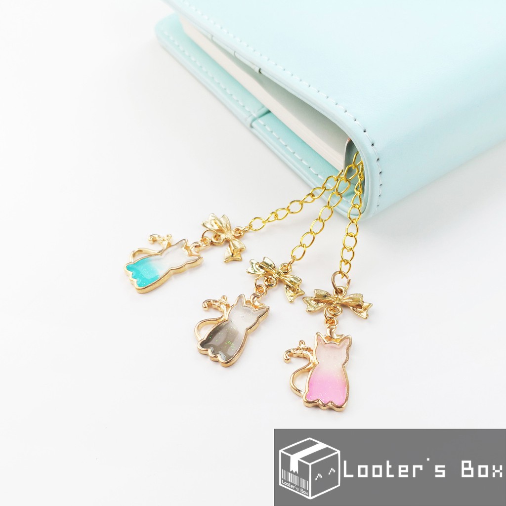 Cat Ribbon Charm Ring Binder Notebook Accessory R Shopee