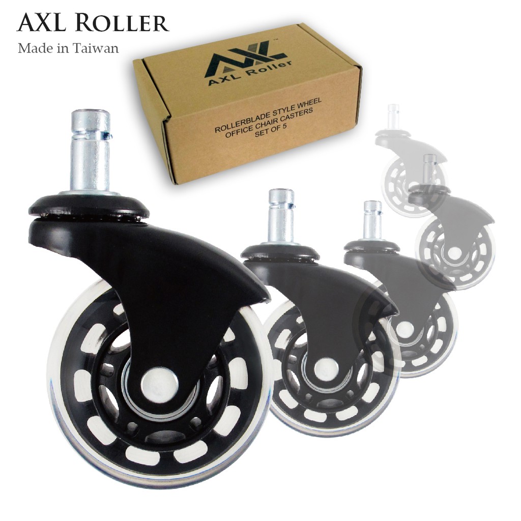 Axl Office Chair 2 5 Inch Caster Wheels Replacement Chair Caster Heavy Duty With Rollerblade Style Soft Rubber Shopee Malaysia