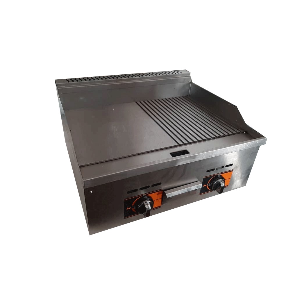 STAINLESS STEEL GAS GRIDDLE WITH GROOVE