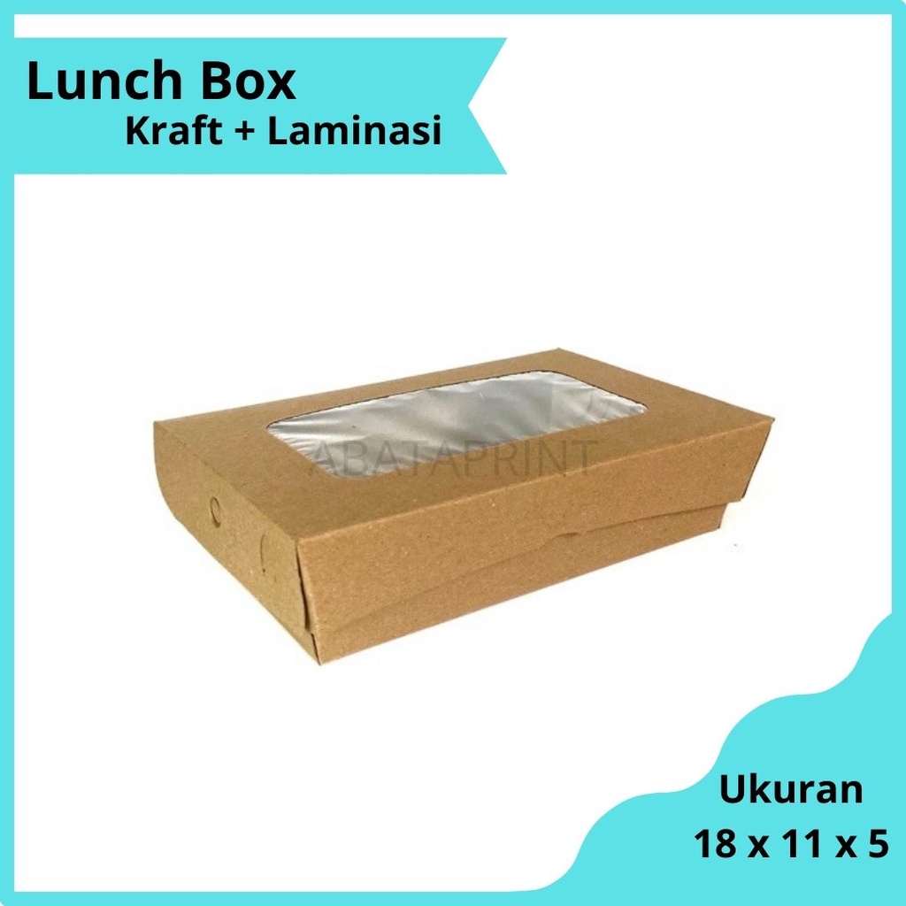 Paper LUNCH BOX KRAFT Rice BOX WINDOW Lamination 18x11 x 5 cm | Shopee ...