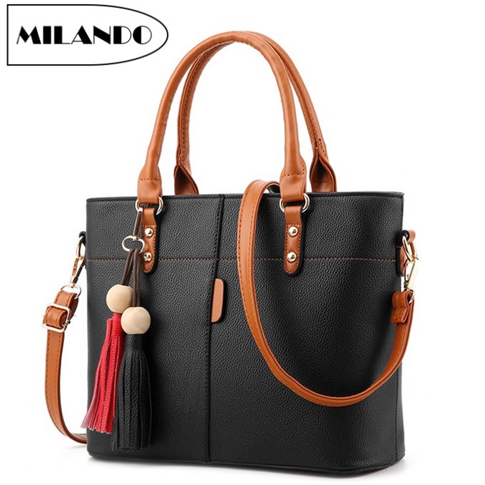 MILANDO Ladies Women PU Leather Handbag Tote Sling Bag Handbeg Beg Tangan Wanita (Type 11)