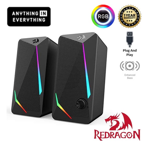 Redragon GS510 Waltz RGB Full range 2.0 Gaming Speaker Enhanced Bass ...