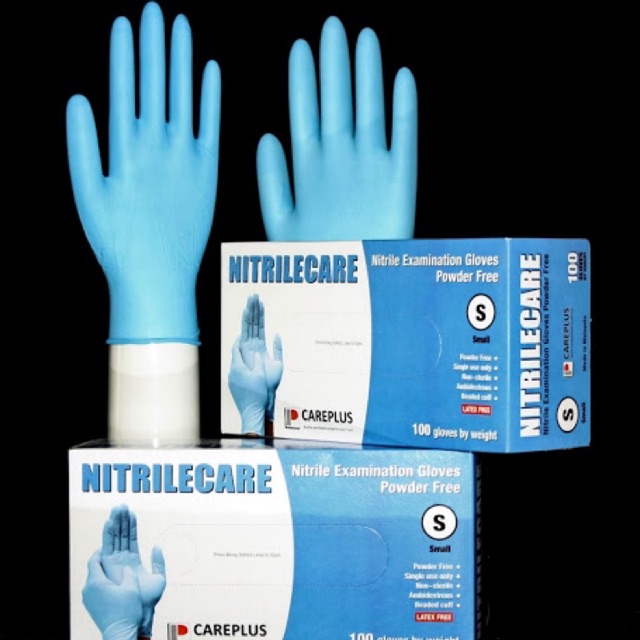 Nitrilecare Powder Free Blue Nitrile Gloves Latex Free Shopee Malaysia