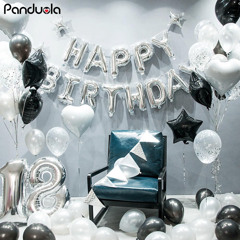 Black And White Birthday Decorations Birthday Balloons New Year