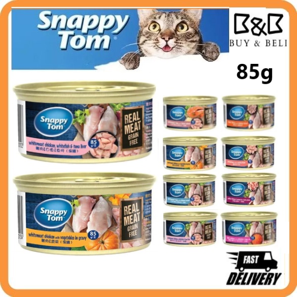 [Ready Stock] Snappy Tom Cat Canned Food ( Cat Wet Food) 85g Makanan ...