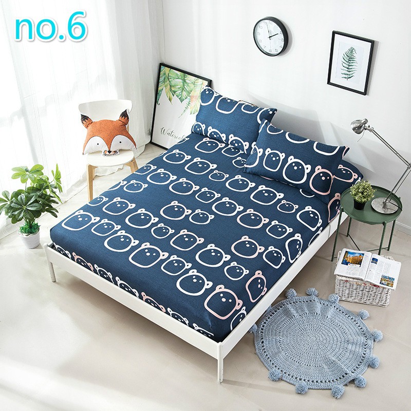 100 Cotton Single Queen King Size Cadar Tilam Fitted Bedsheet Shopee Malaysia