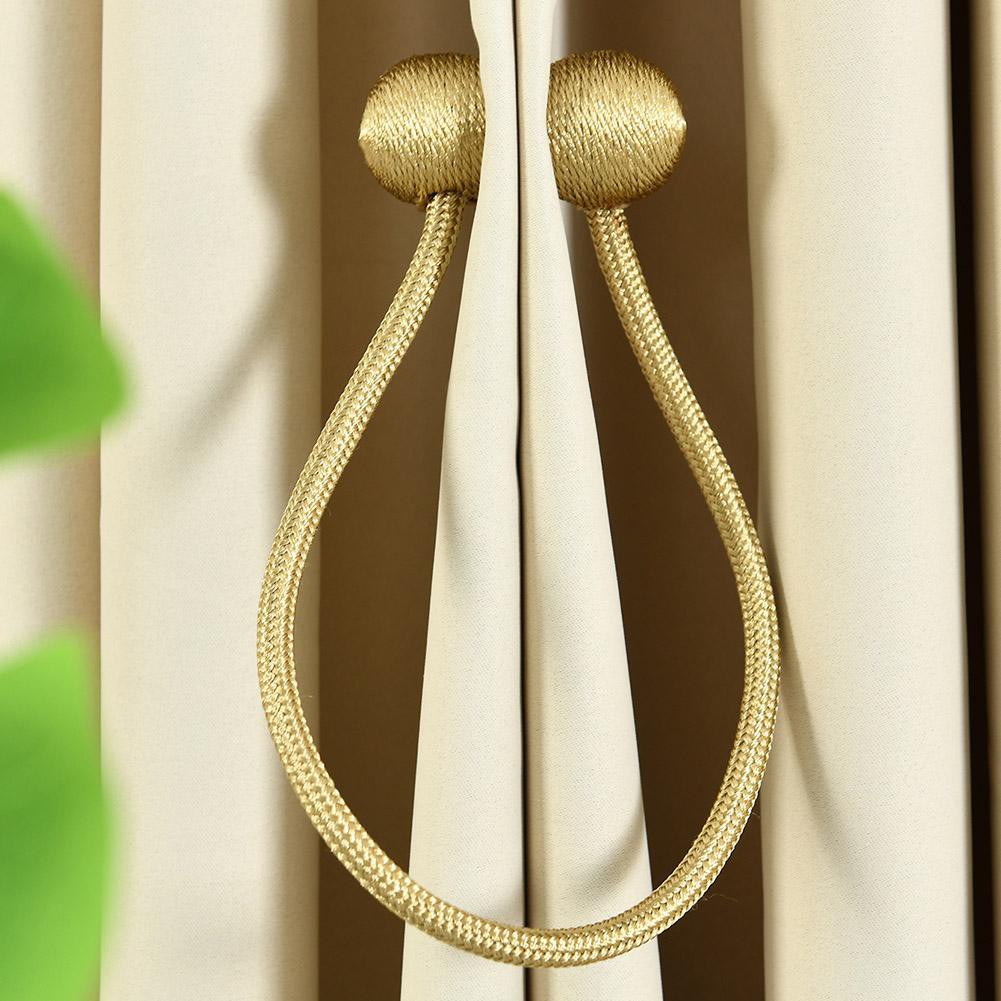 2pcs Magnetic Curtain Tiebacks Braided Ball Buckle Drapery