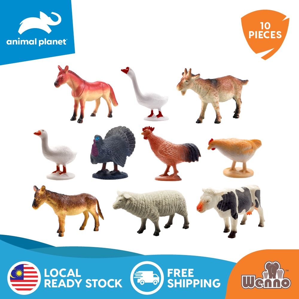 WENNO D5804 [10 PCS TOY SET] Farm Animals Educational Toys toys for ...