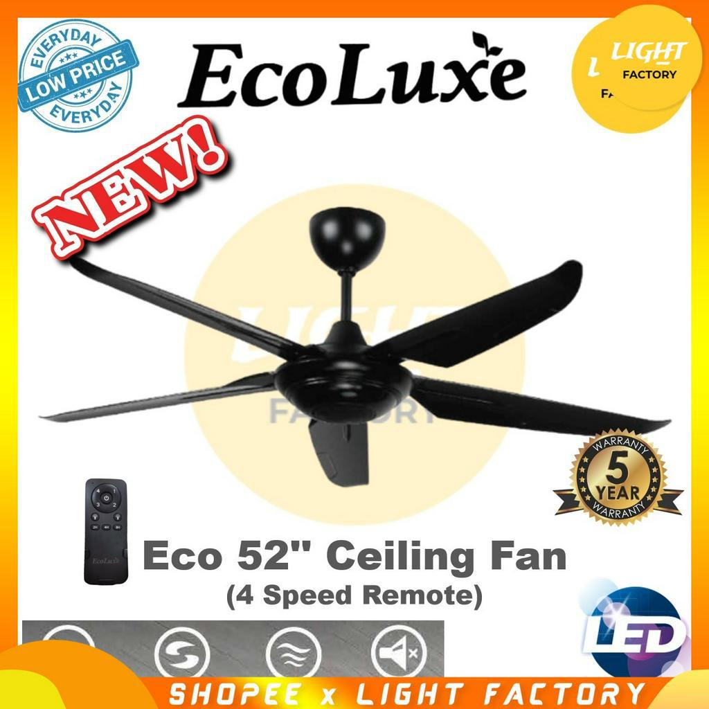 Ecoluxe AC Motor 52 Remote Control Ceiling Fan 4 Speed Remote Ceiling Fan