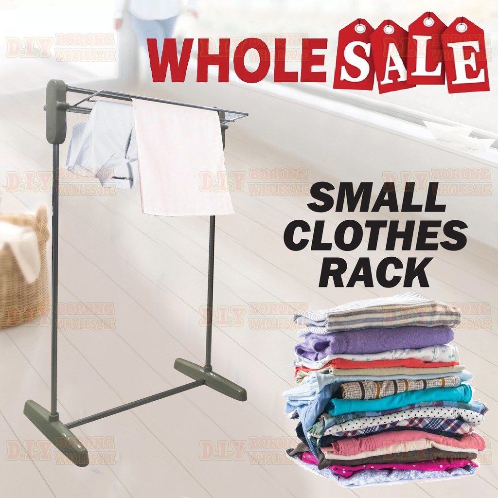 Portable Small Multifunctional Stand Clothes Drying Rack Space Saving/Rak Baju Kecil Mudah Alih