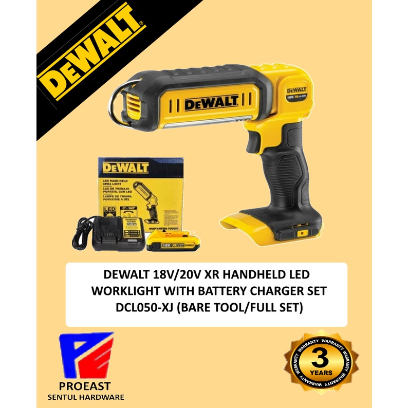 Dewalt 18v20v Xr Handheld Led Worklight With Battery Charger Setjobsite Light With Hook 6742