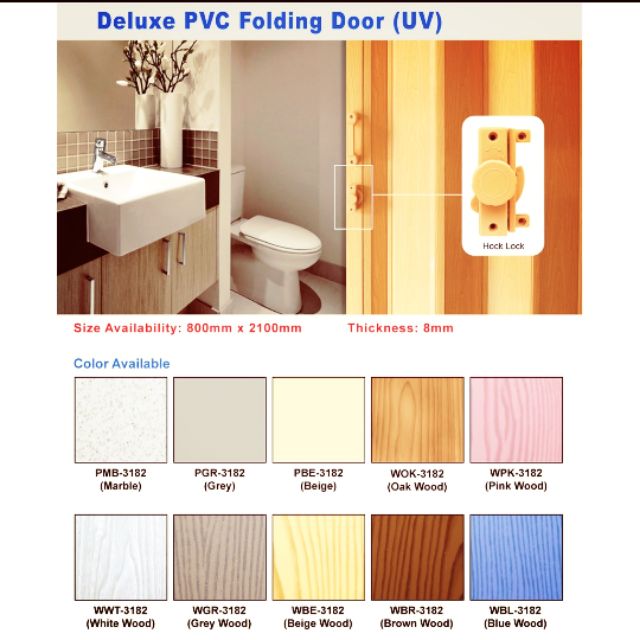 Pintu bilik air pvc floding door | Shopee Malaysia