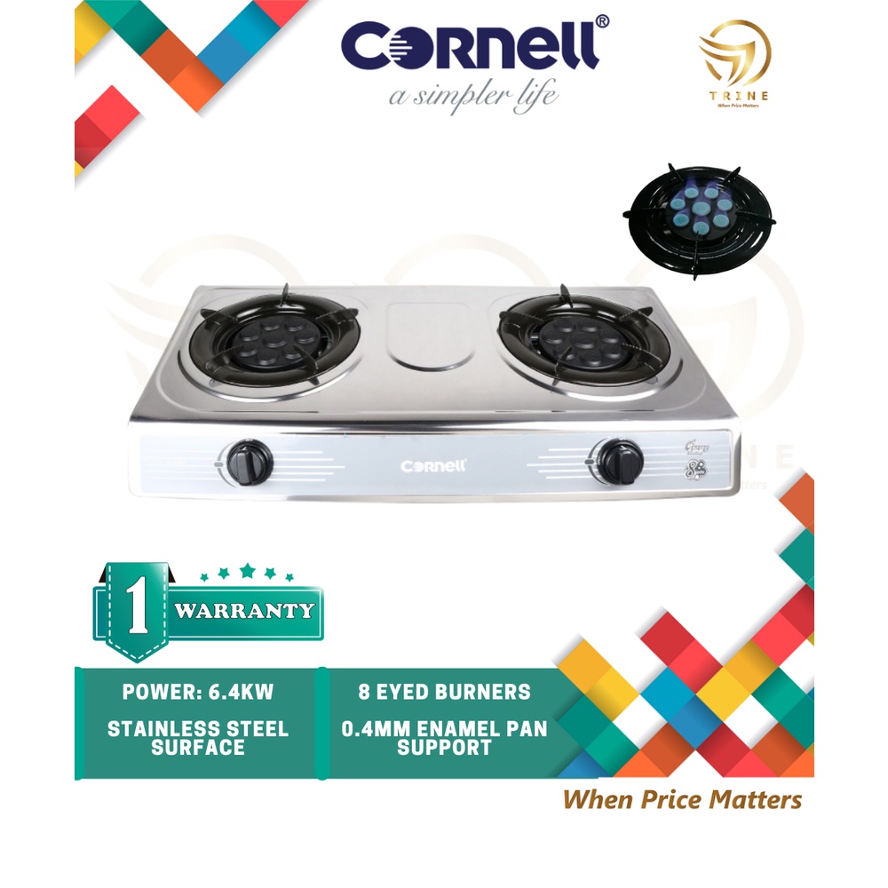 Cornell 8 Jets Burner Stainless Steel Panel Gas Stove CGSS1252SS