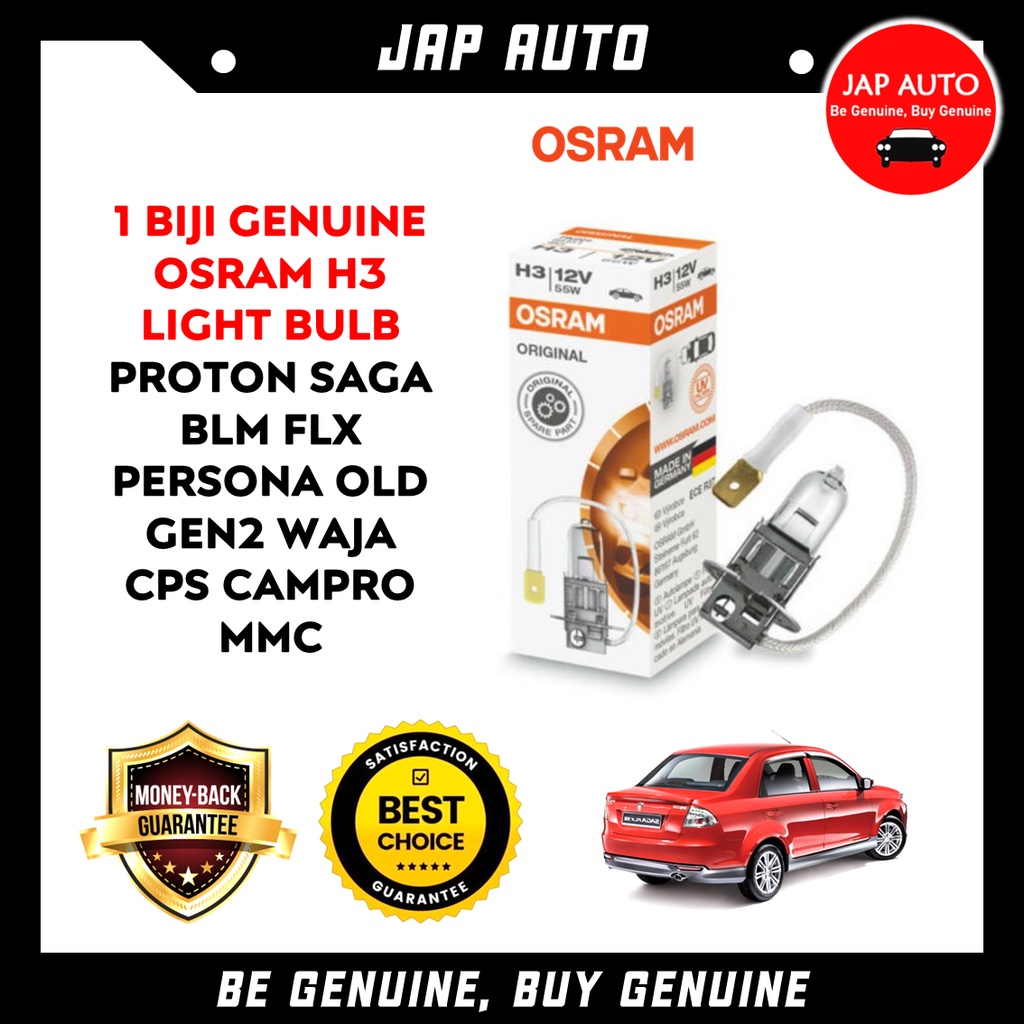 1 Biji Osram H3 12V Halogen Fog Light Bulb Mentol Lampu Perodua Proton ...