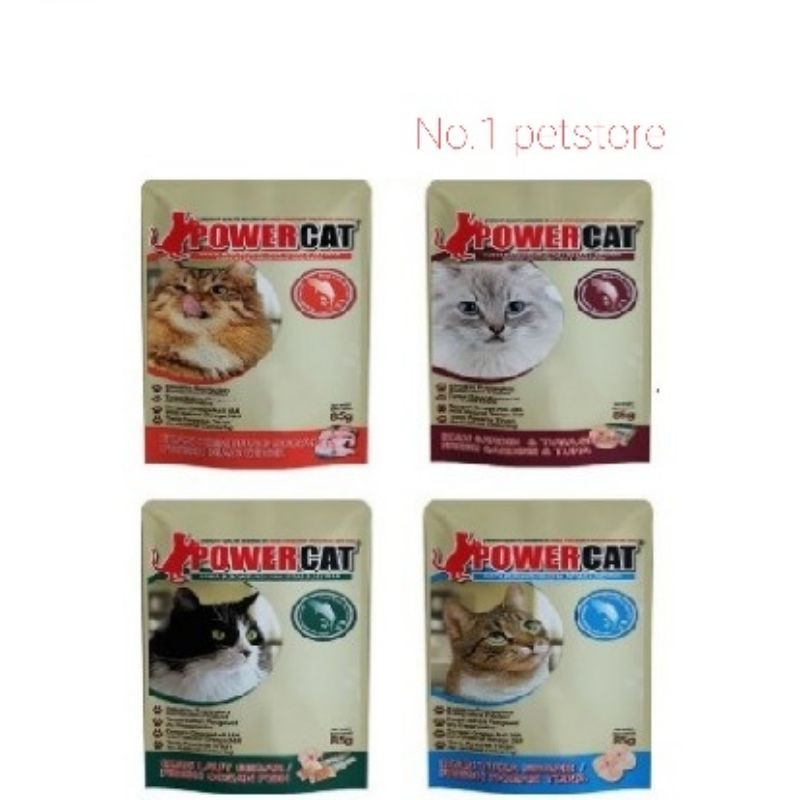 Buy Power cat 85g cat pouch wet food makanan kucing basah power 