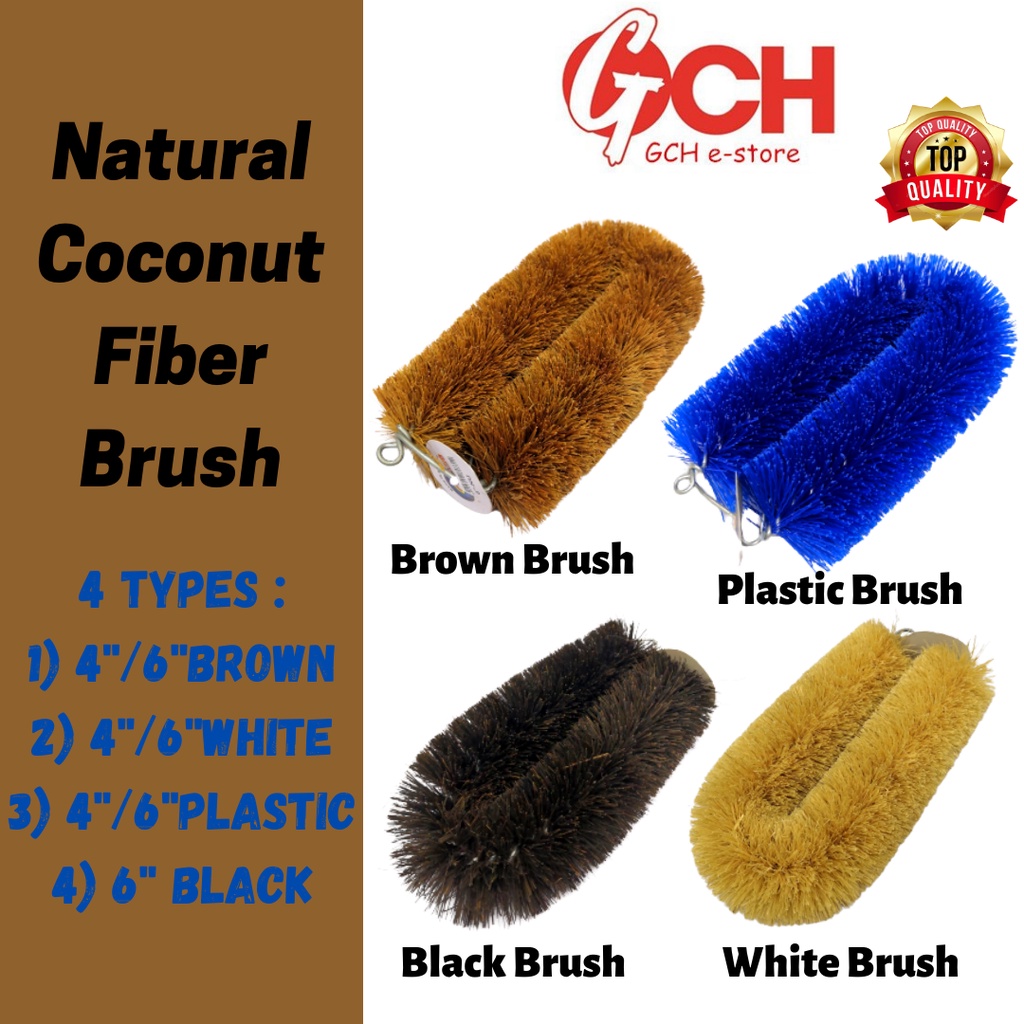 Natural Coco Brush / Cleaning Brush / Coconut Fiber Abalone Brush / Berus Sabut Kelapa Berus Sabut Tandas Berus Plastik