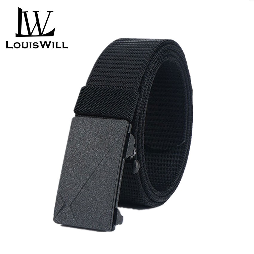 LouisWill Men Belt Canvas with Automatic Buckle Adjustable