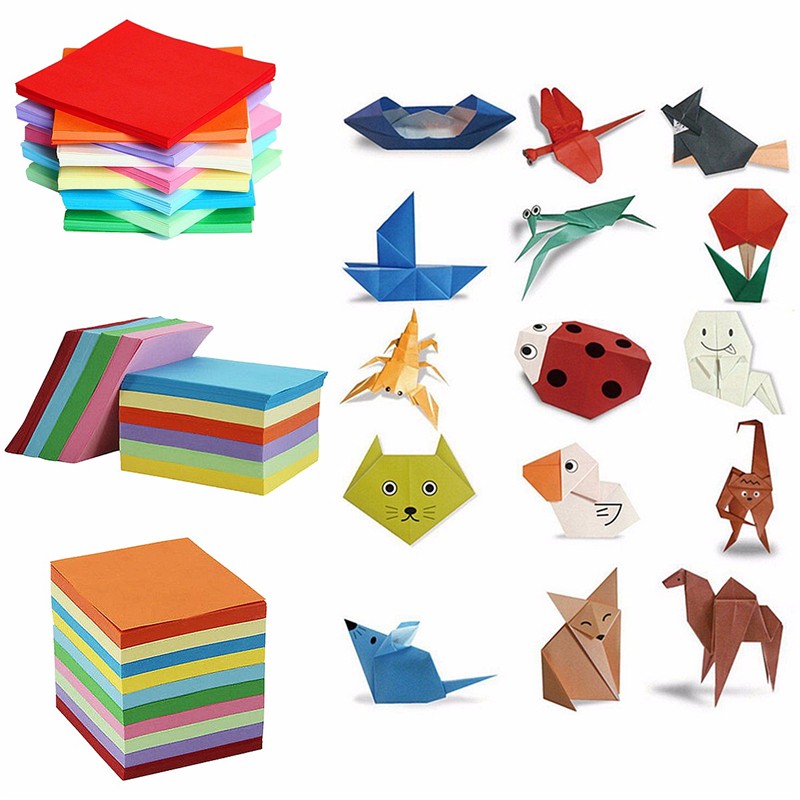 Download 200/520 Sheets 10 Colors Mix Origami Paper Coloured DIY Folded Papercraft Tools | Shopee Malaysia