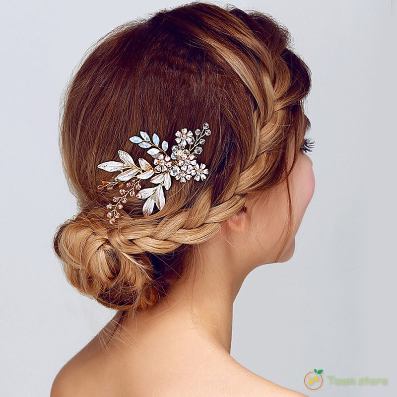 Hairpin Hair Comb Clip Floral Crystal Flower Bride Hair Pins