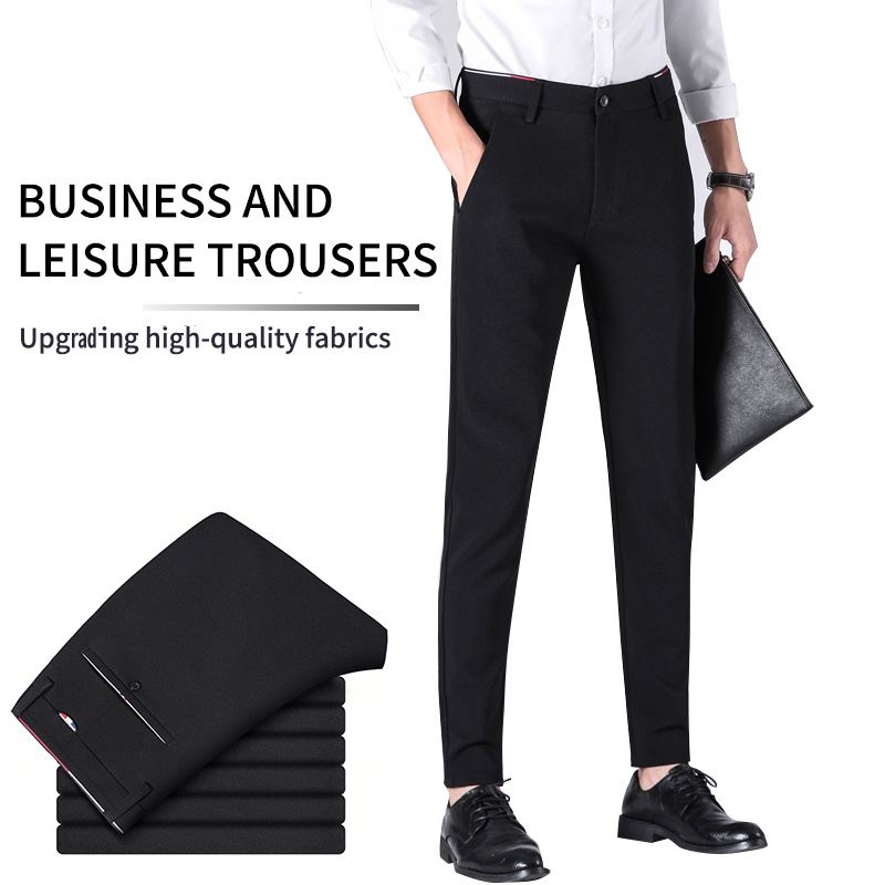casual pants for men  slim fit high quality Stretch fabric Anti-stain seluar formal