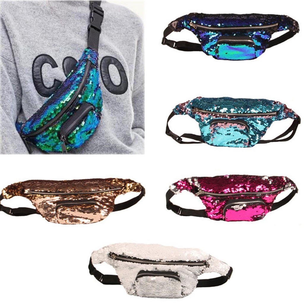 glitter belt bag