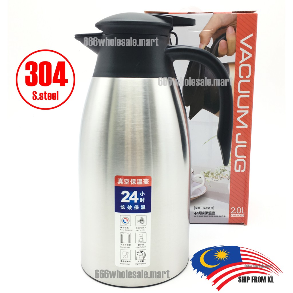 [KL] 304 Stainless Steel Pot 2L Home Thermos Bottle Insulated Flask Thermos Vacuum Flask Thermal Flask Insulated Coffee